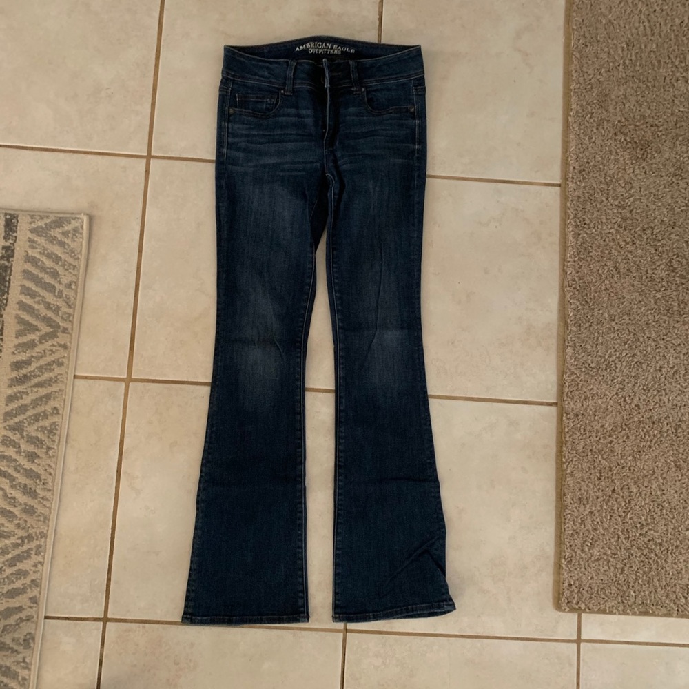 AE super stretch kick boot jeans.